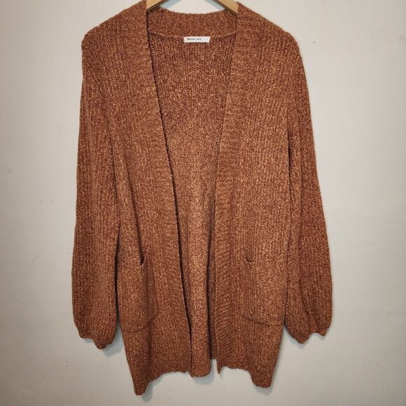 Marine Layer Ontario Cardigan Sweater Long Rust Women Size Large Pockets - Picture 3 of 11